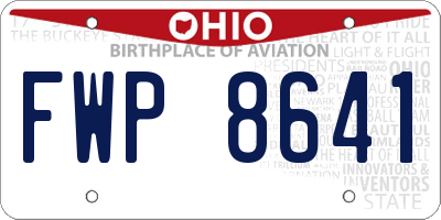 OH license plate FWP8641