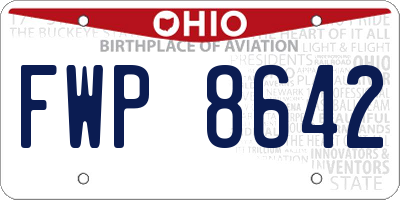 OH license plate FWP8642