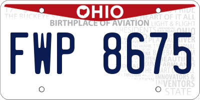 OH license plate FWP8675