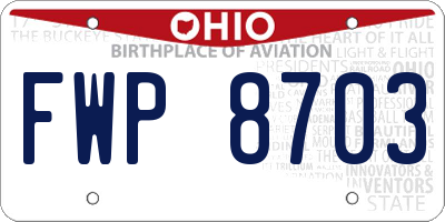 OH license plate FWP8703