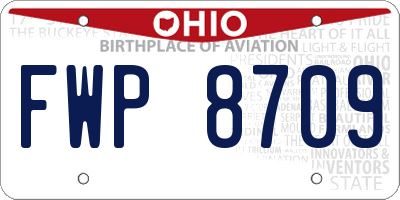 OH license plate FWP8709