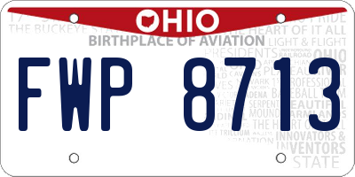 OH license plate FWP8713