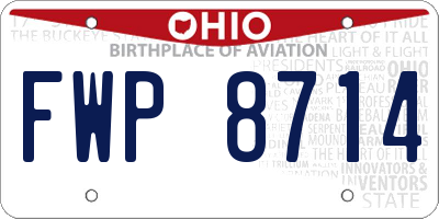 OH license plate FWP8714