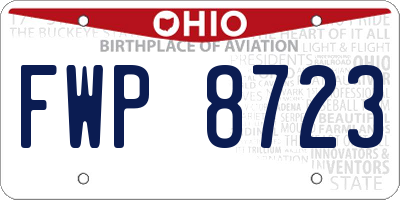 OH license plate FWP8723