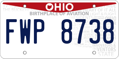 OH license plate FWP8738