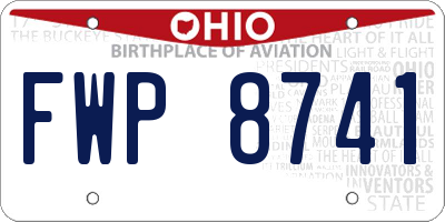 OH license plate FWP8741