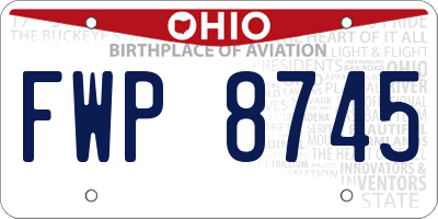 OH license plate FWP8745