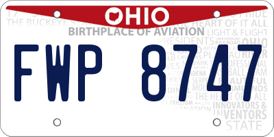 OH license plate FWP8747