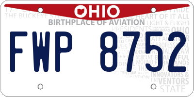 OH license plate FWP8752