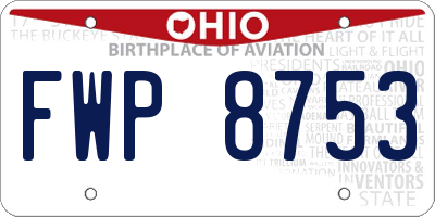 OH license plate FWP8753