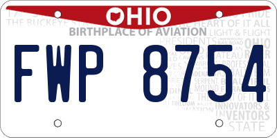 OH license plate FWP8754