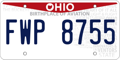 OH license plate FWP8755