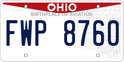 OH license plate FWP8760