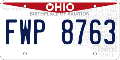 OH license plate FWP8763