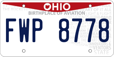 OH license plate FWP8778