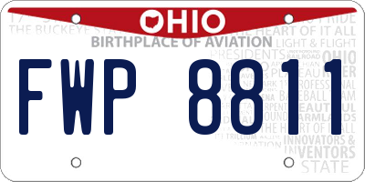 OH license plate FWP8811