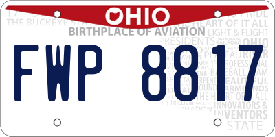 OH license plate FWP8817