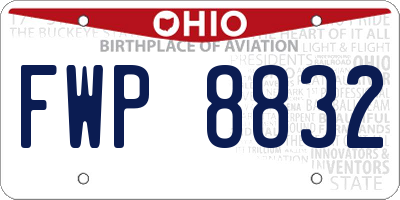 OH license plate FWP8832