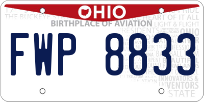 OH license plate FWP8833