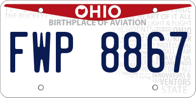 OH license plate FWP8867