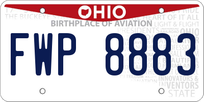 OH license plate FWP8883