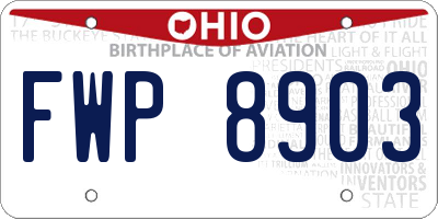 OH license plate FWP8903
