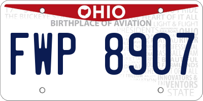 OH license plate FWP8907