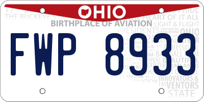 OH license plate FWP8933