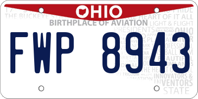 OH license plate FWP8943