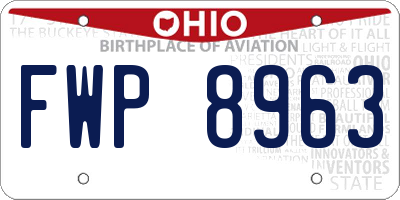 OH license plate FWP8963