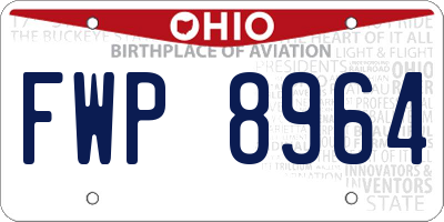 OH license plate FWP8964