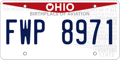 OH license plate FWP8971