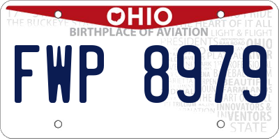 OH license plate FWP8979