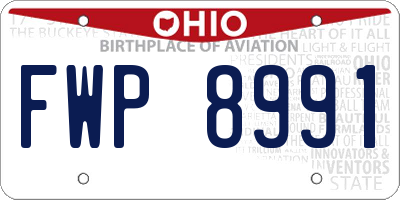OH license plate FWP8991