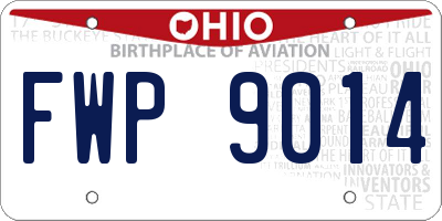 OH license plate FWP9014
