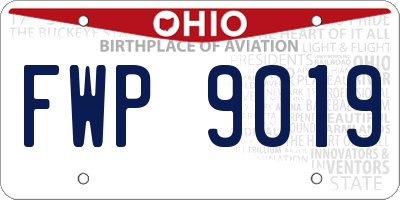 OH license plate FWP9019