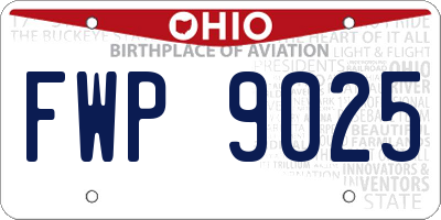 OH license plate FWP9025
