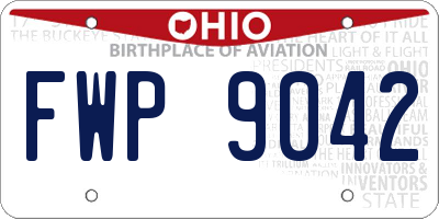 OH license plate FWP9042
