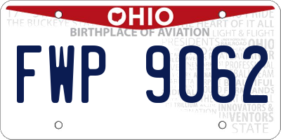 OH license plate FWP9062