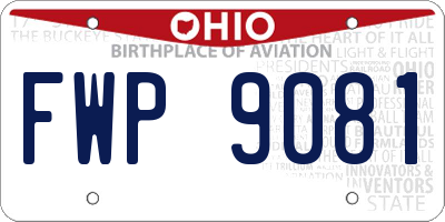 OH license plate FWP9081