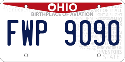 OH license plate FWP9090
