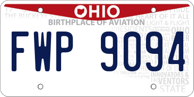 OH license plate FWP9094