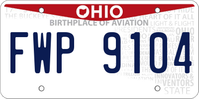 OH license plate FWP9104