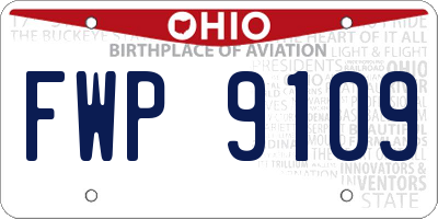 OH license plate FWP9109