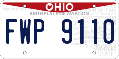 OH license plate FWP9110