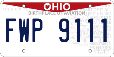 OH license plate FWP9111