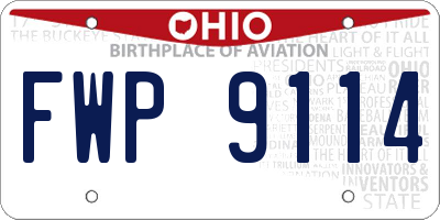OH license plate FWP9114