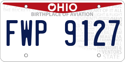 OH license plate FWP9127