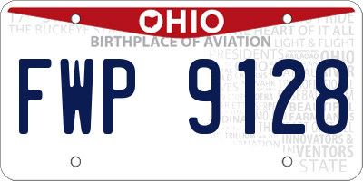 OH license plate FWP9128