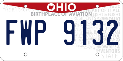 OH license plate FWP9132